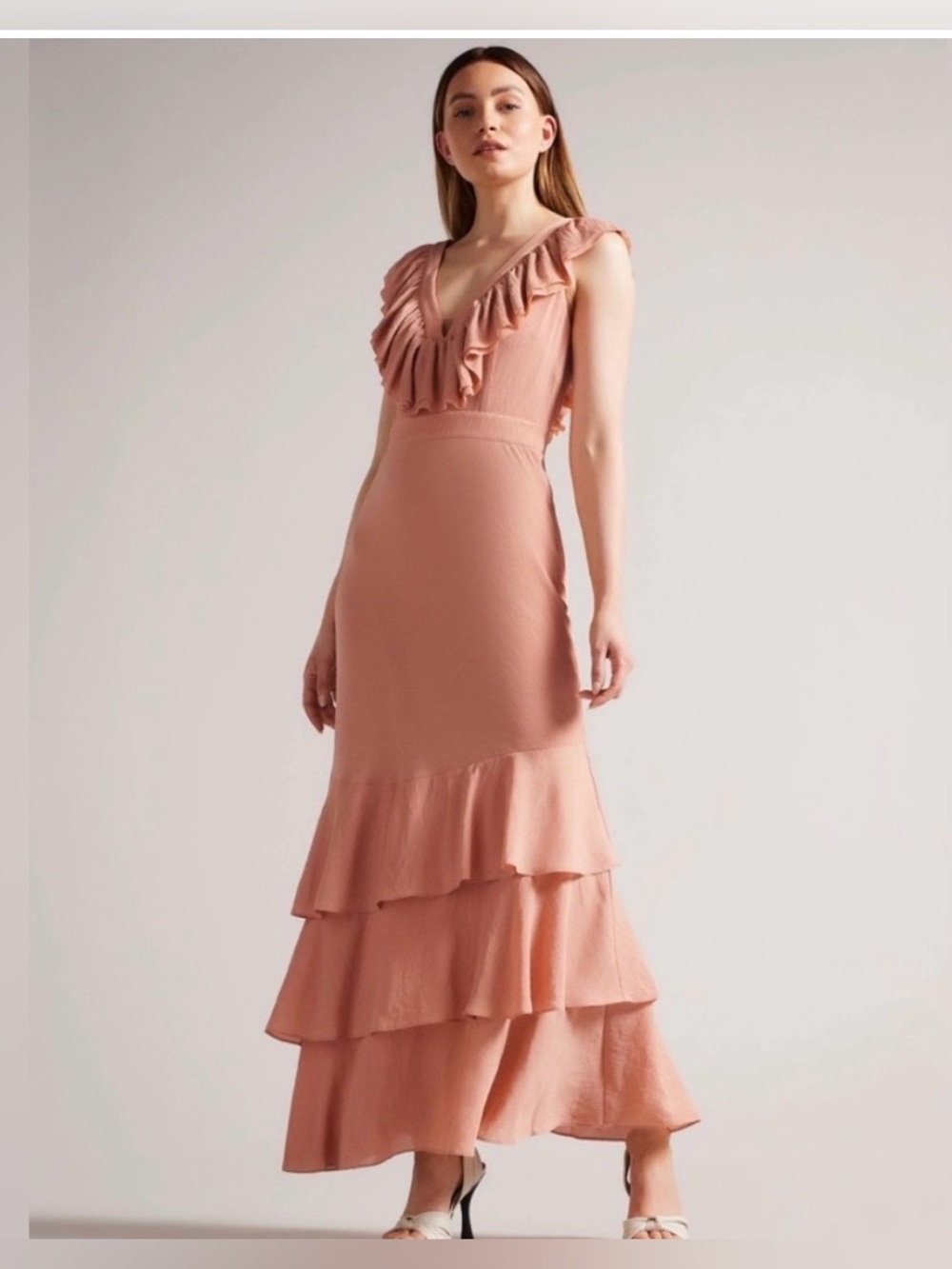 Ted Baker Blush Ruffle Maxi Dress - NWT - Ted Size 2 - US size 4:6